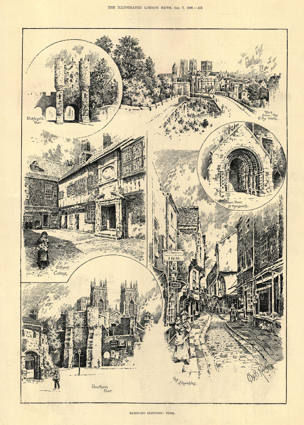 York: Micklegate Bar St. Dilliam's College St Margarets Bootham Shambles 1893